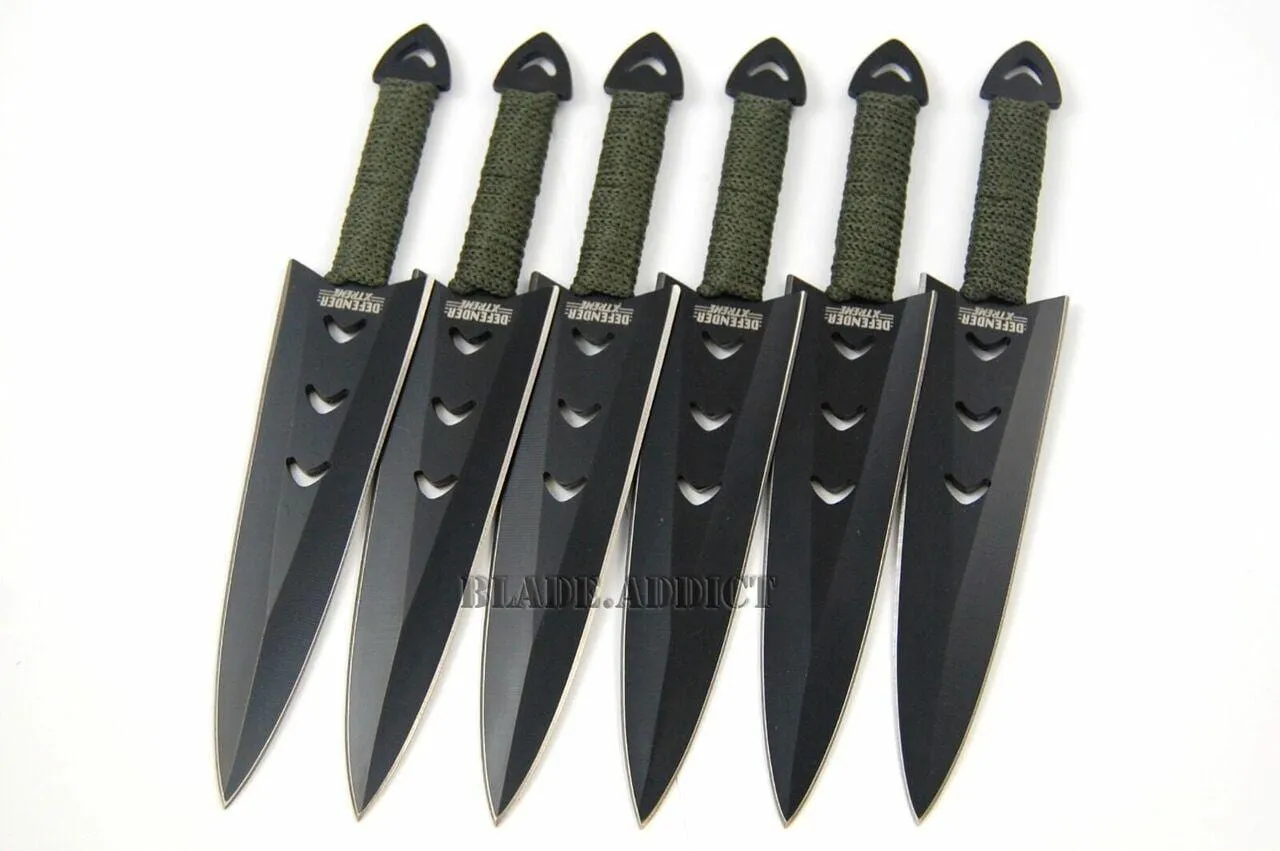 6PC Ninja Tactical Kunai Throwing Knife Set w/ Sheath
