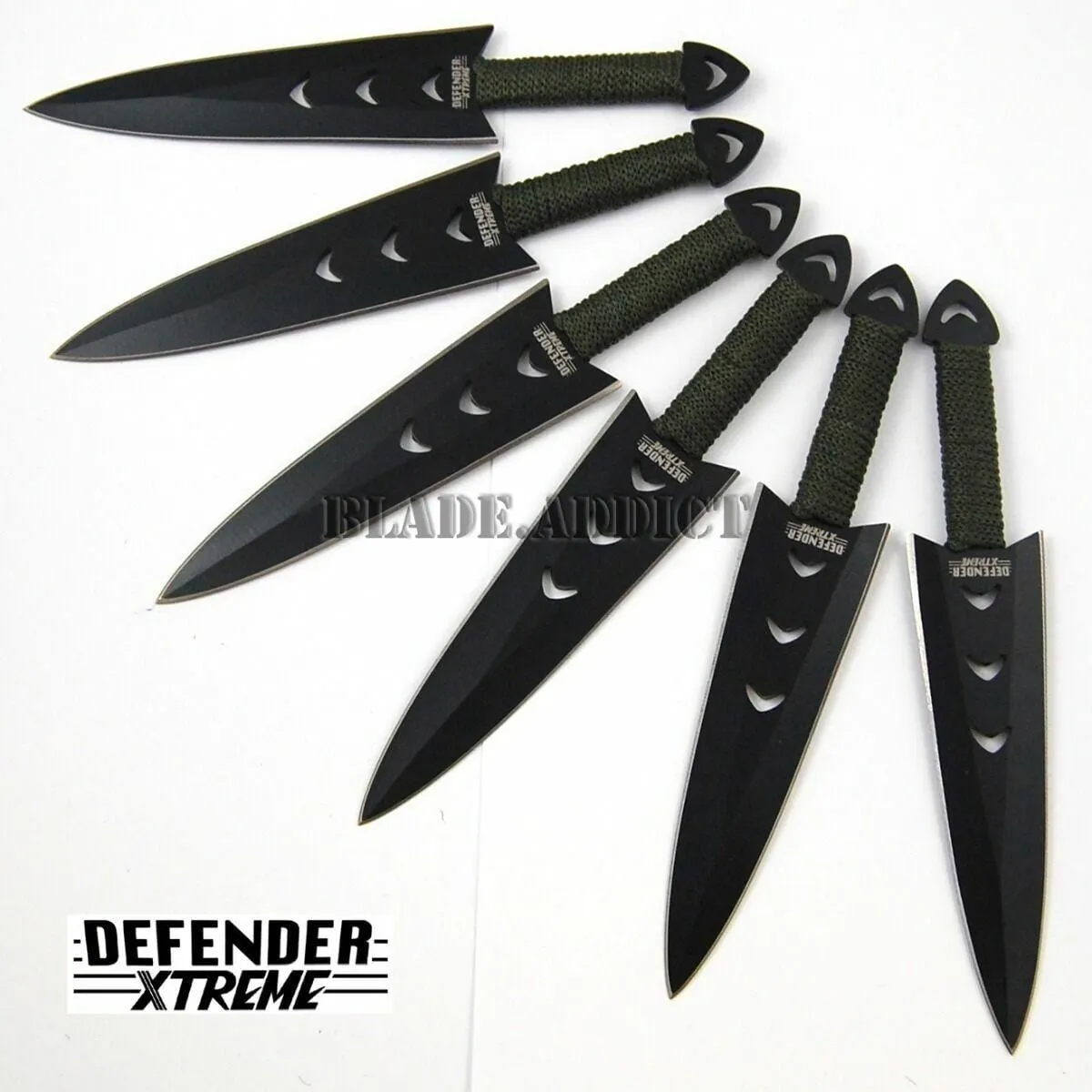 6PC Ninja Tactical Kunai Throwing Knife Set w/ Sheath