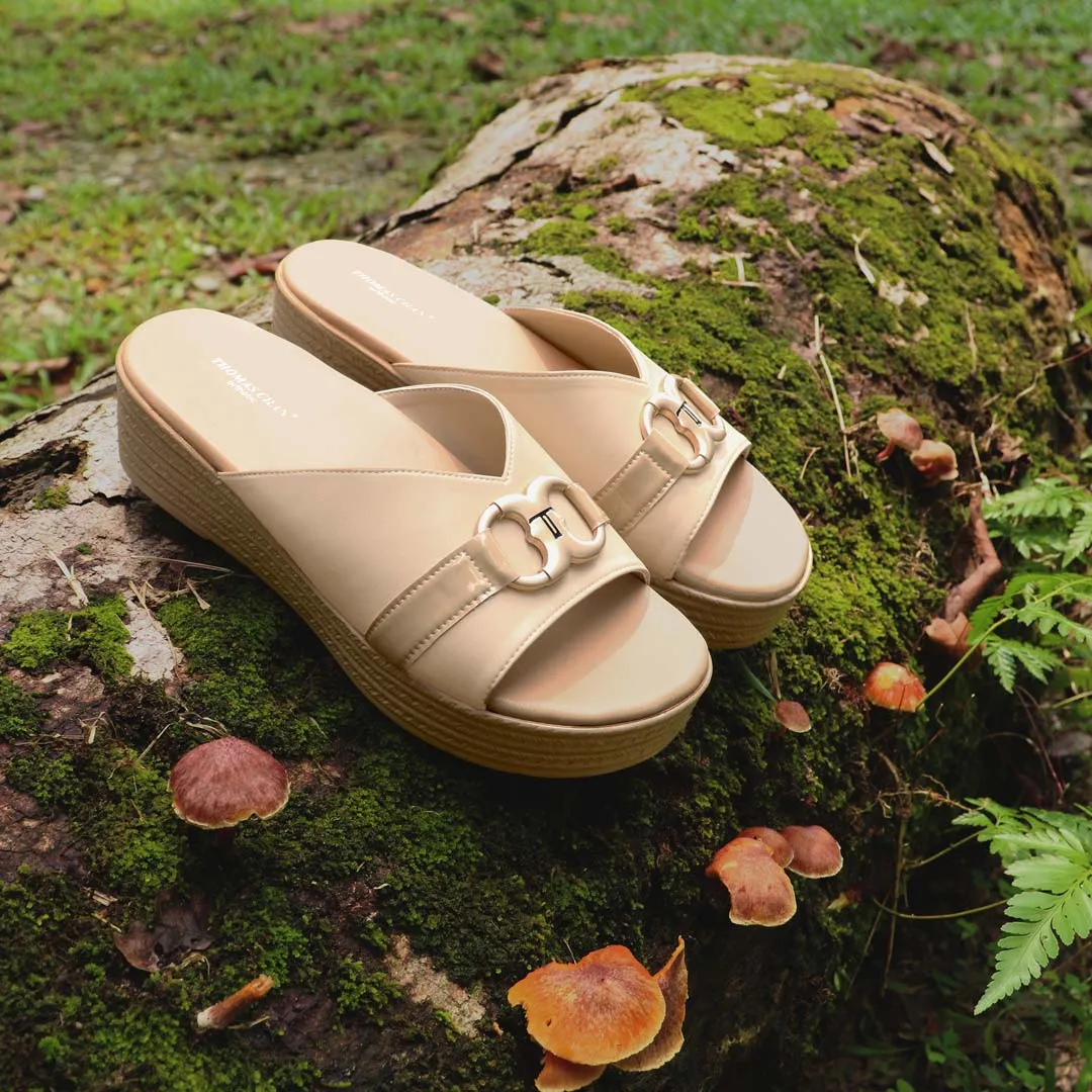 [Add to Cart RM129] Minimalist Buckle Flatform Sandals 2"inch [Cushioned Footbed Series]