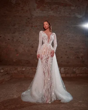 Allyson  Beautiful Long Sleeves  White Wedding Dress