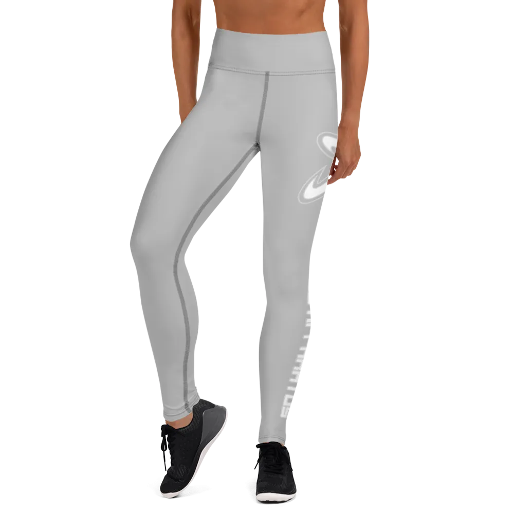 Athletic Apparatus Grey 2 White Logo Yoga Leggings