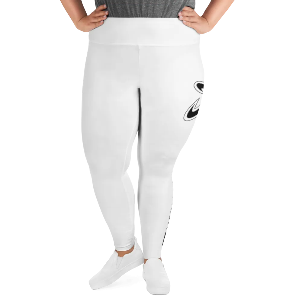 Athletic Apparatus White Black logo White stitch Plus Size Leggings