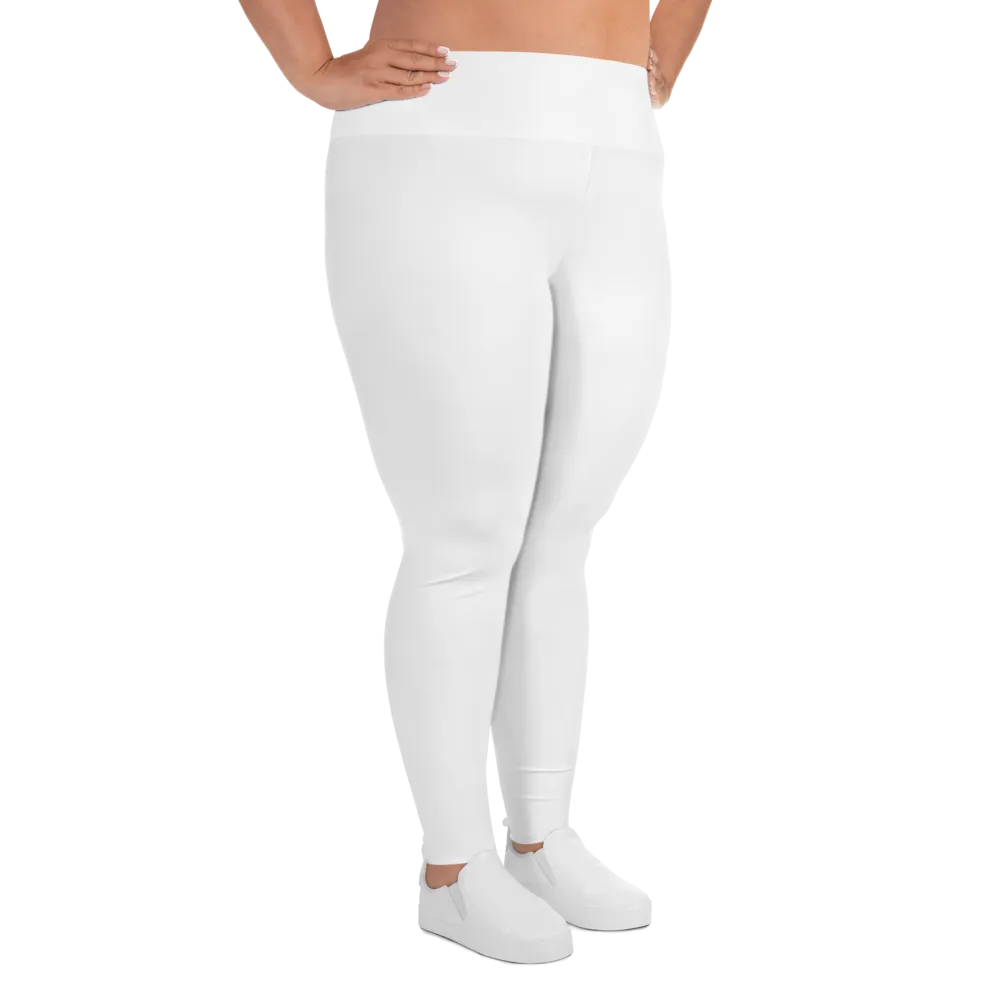 Athletic Apparatus White Black logo White stitch Plus Size Leggings