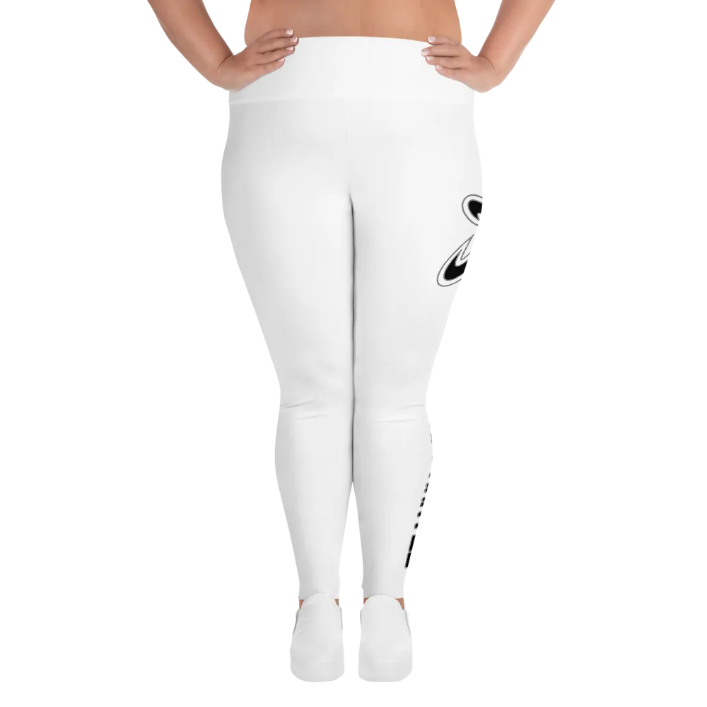 Athletic Apparatus White Black logo White stitch Plus Size Leggings