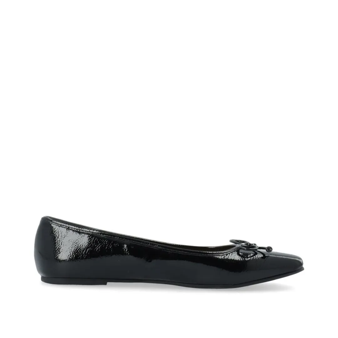Biarose Karre Ballet Flat Faux Leather (Black Patent)