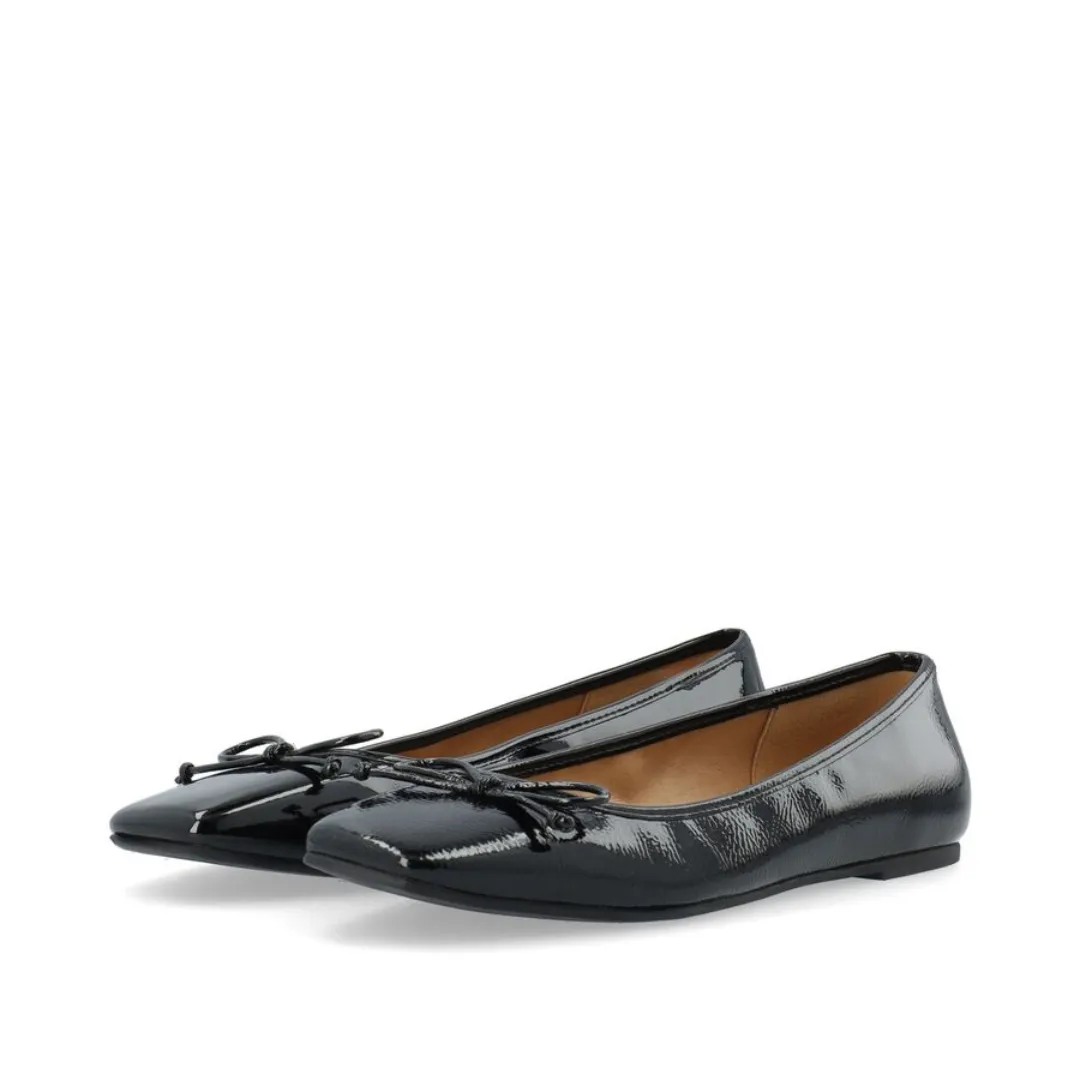Biarose Karre Ballet Flat Faux Leather (Black Patent)