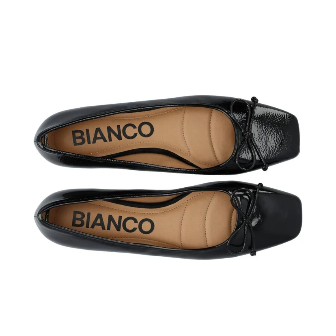 Biarose Karre Ballet Flat Faux Leather (Black Patent)