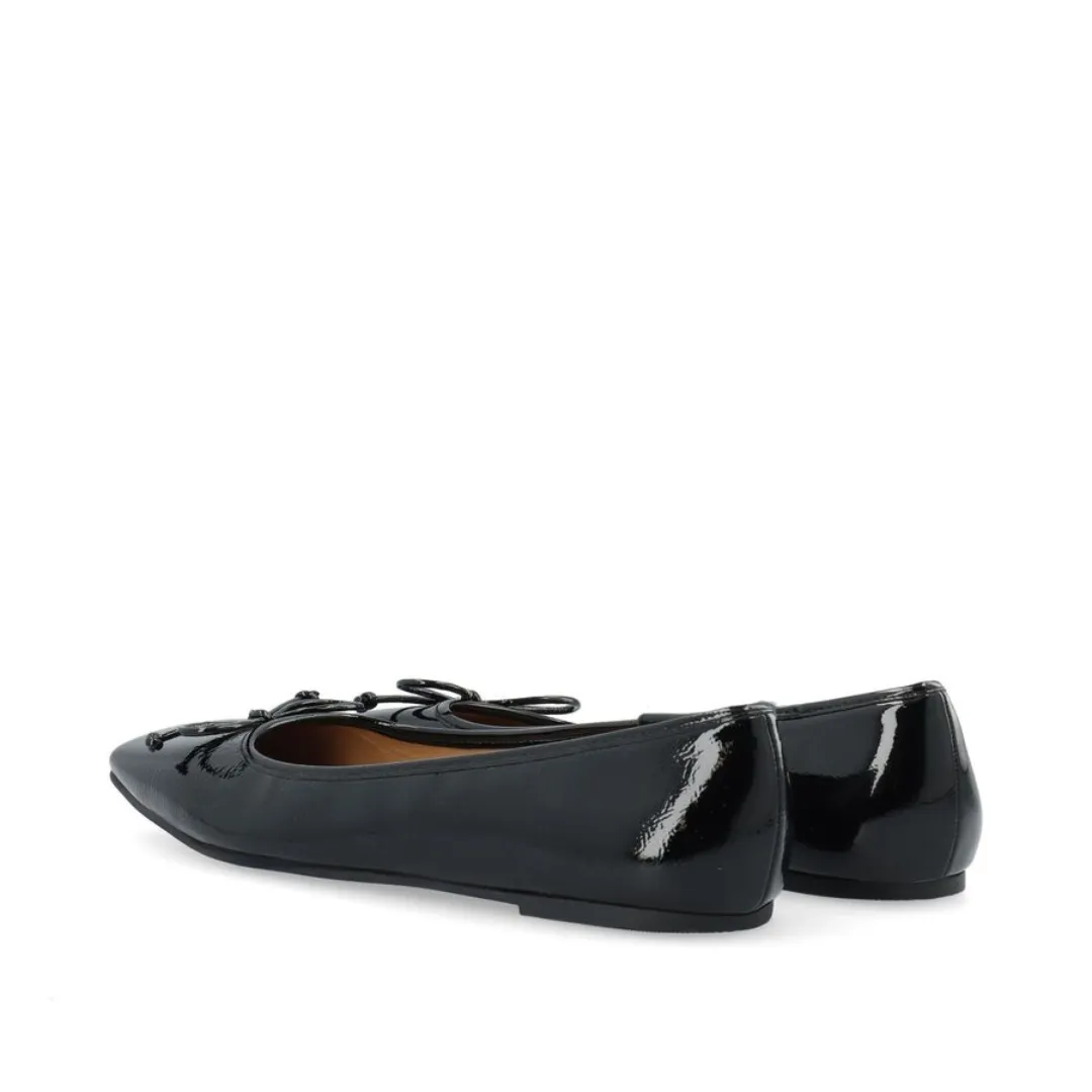Biarose Karre Ballet Flat Faux Leather (Black Patent)