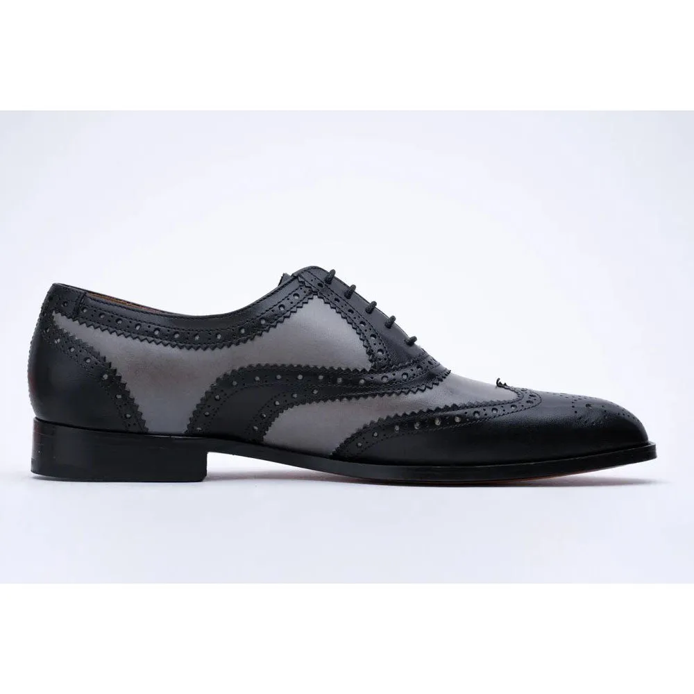 Black and Grey Gladiator Oxfords
