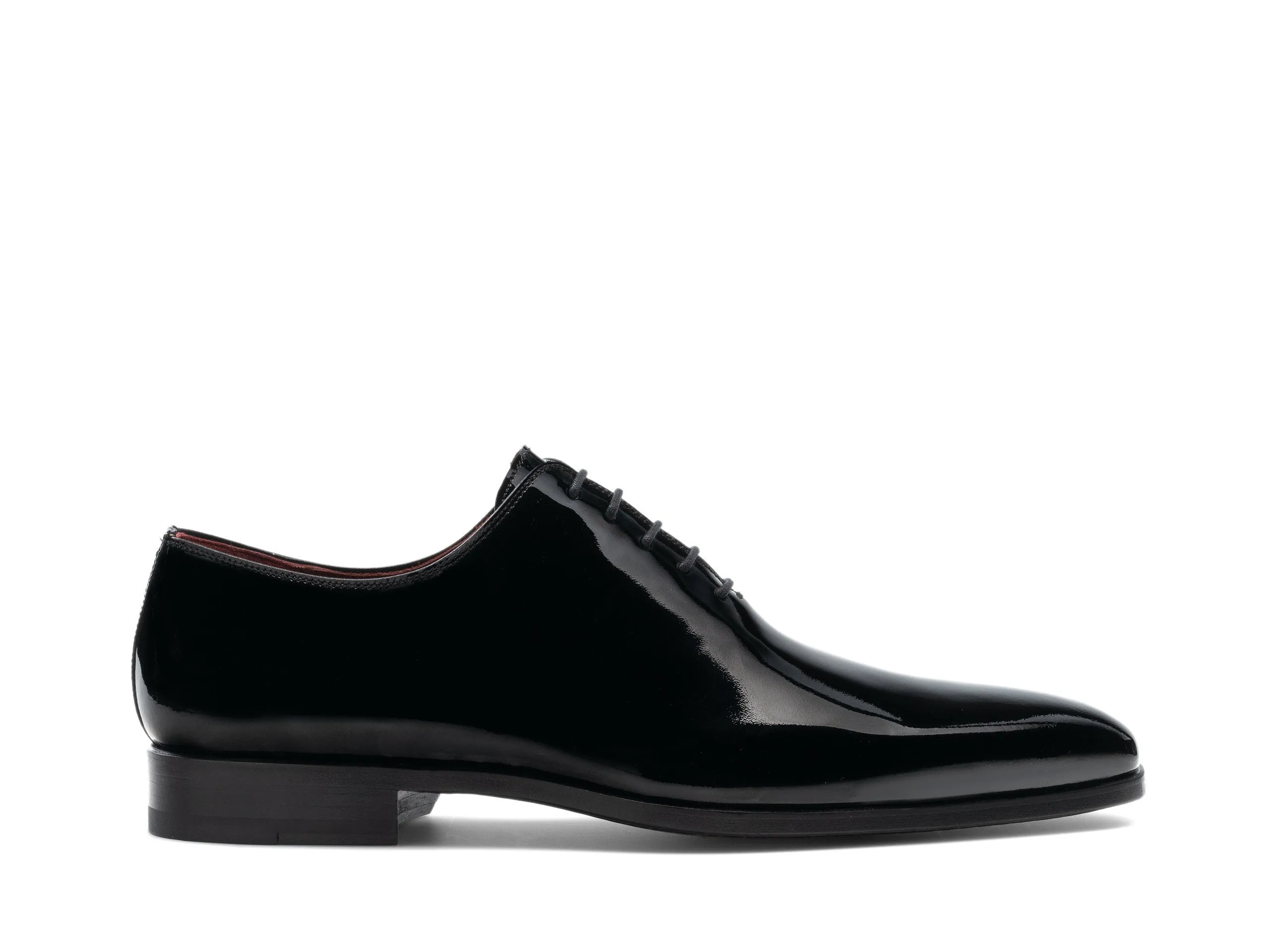 Black Patent Leather Bucoli Whole Cut Lace Up Oxfords