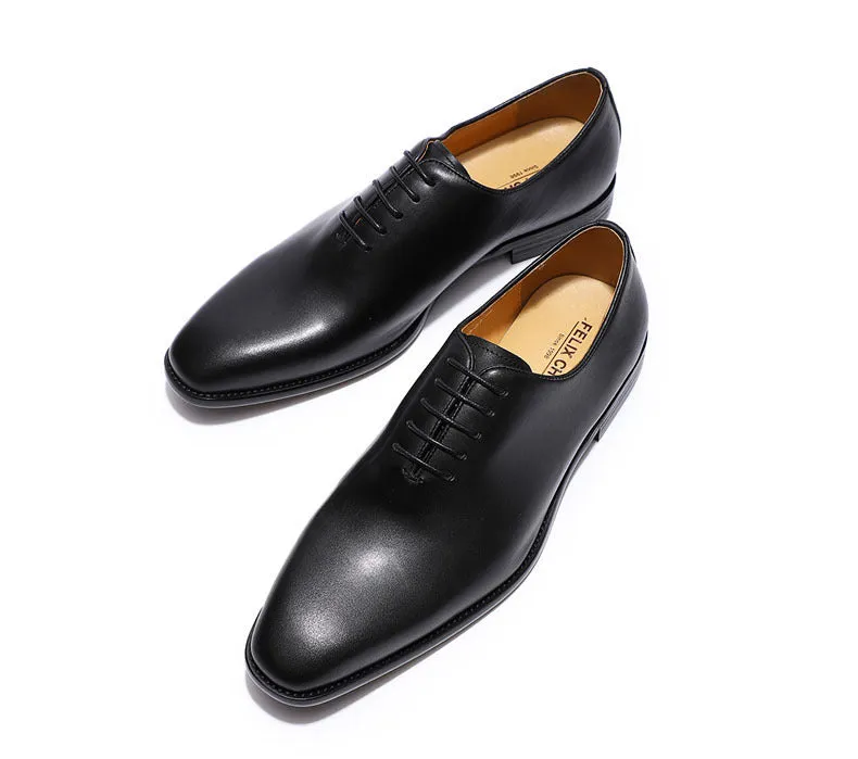 Brown Leather Oxford Shoes Men's Wedding Business Dress Shoes