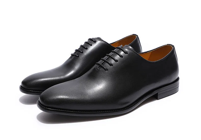 Brown Leather Oxford Shoes Men's Wedding Business Dress Shoes
