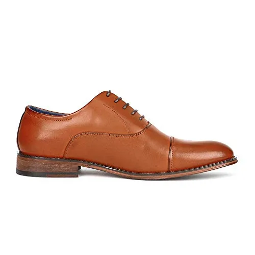 Bruno Marc Men's Brown Lace Up Soft Cap-Toe Oxfords Formal Dress Shoes Size 9 M US Louis_2