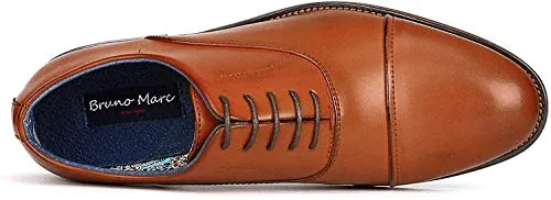 Bruno Marc Men's Brown Lace Up Soft Cap-Toe Oxfords Formal Dress Shoes Size 9 M US Louis_2
