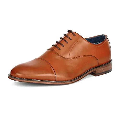 Bruno Marc Men's Brown Lace Up Soft Cap-Toe Oxfords Formal Dress Shoes Size 9 M US Louis_2