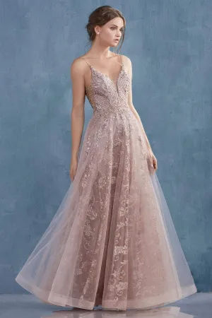 Button Crme Evening Dress