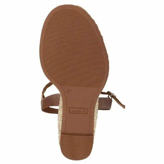 Caprice Cognac Tan Wedge Sandal