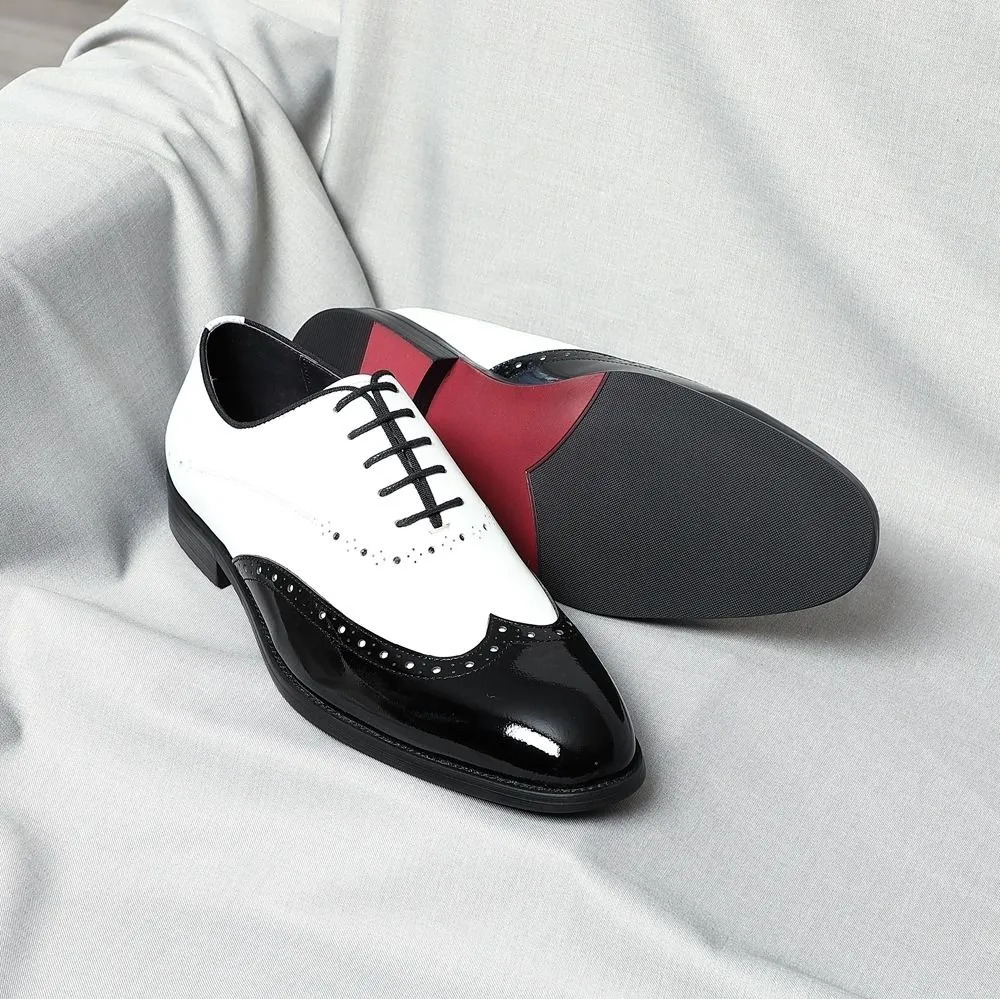 Color matching engraved Brock Oxford shoes men's versatile formal leather shoes