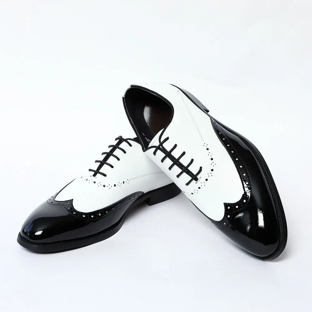 Color matching engraved Brock Oxford shoes men's versatile formal leather shoes