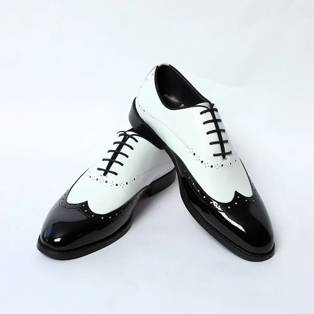 Color matching engraved Brock Oxford shoes men's versatile formal leather shoes