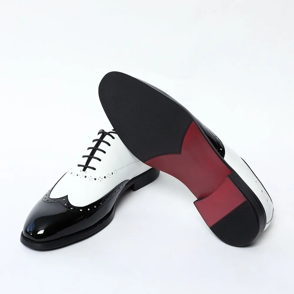 Color matching engraved Brock Oxford shoes men's versatile formal leather shoes