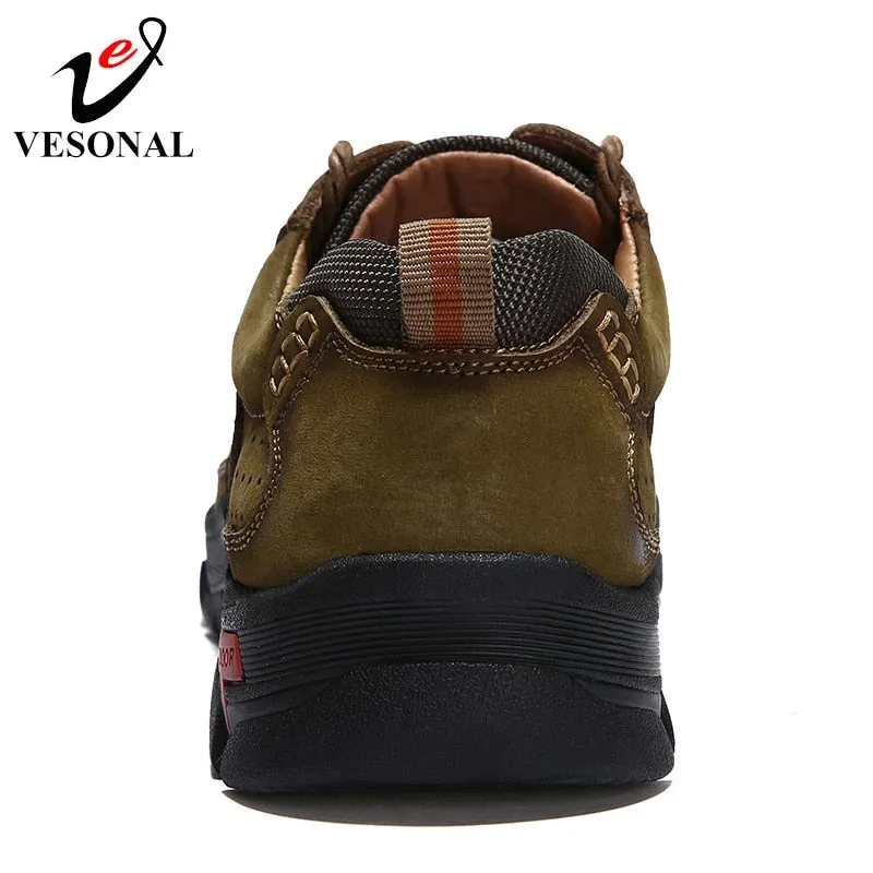 Genuine Leather Walking Casual Male Shoes For Men Sneakers