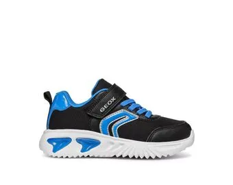 Geox Assister J45DZC Boys Unisex Black Sky Lights Velcro Trainers