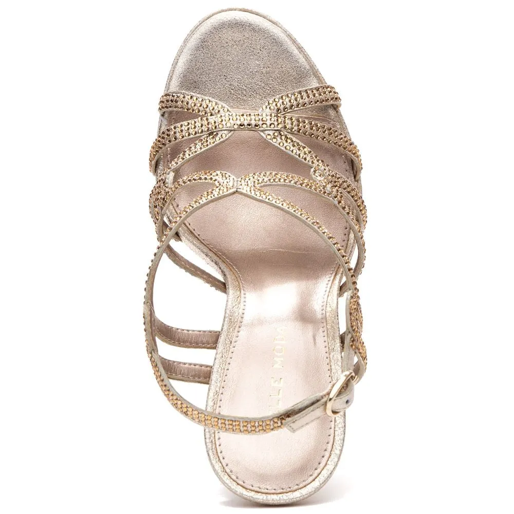 Jonah Platinum Gold Leather Pelle Moda Sandals