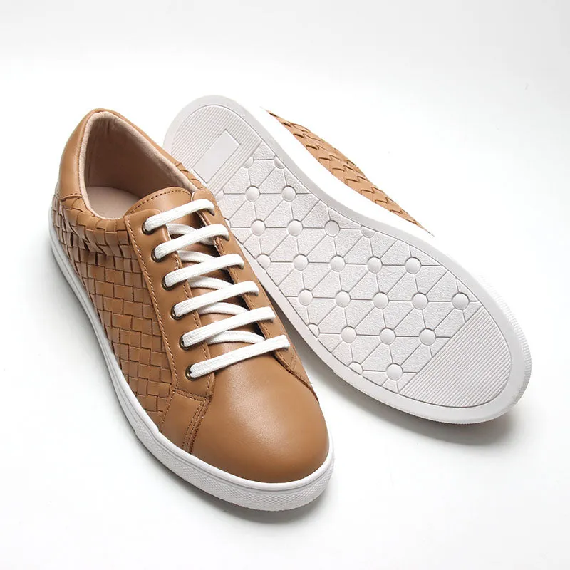 Leather Woven Sneaker | Color 'Rust' | Women