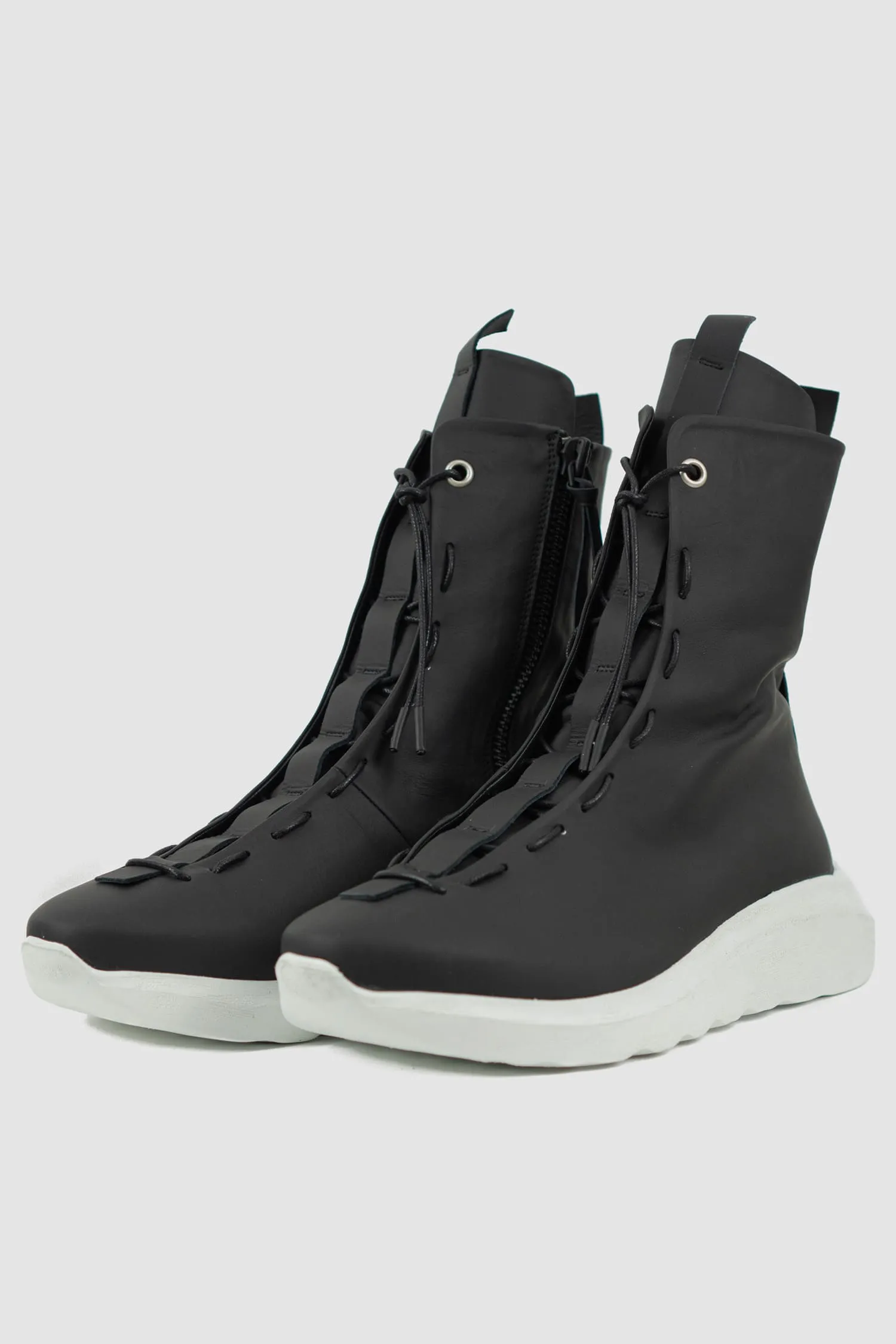 Matte Calf Leather Parachute Lacing Sneaker