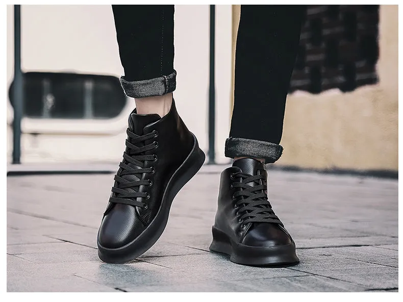 Men's Designer High Top Streetwear Lace Up Sneakers
