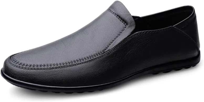 New Men's Loafers Shoes Solid Color Vegan Leather Loafers Lightweight Flat Heel Resistant Wedding Prom Slip On