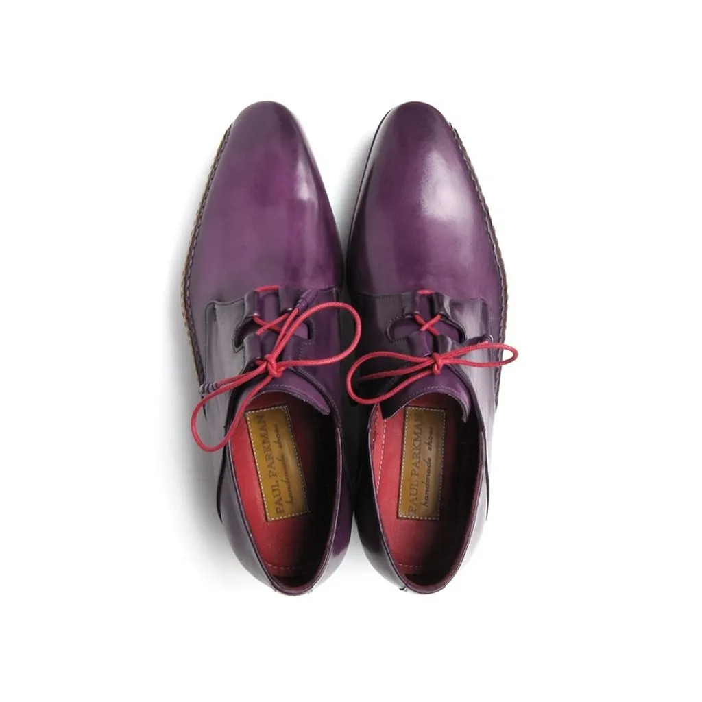 Paul Parkman Men's Ghillie Lacing Side Handsewn Dress Shoes - Purple  (ID#022-PURP)