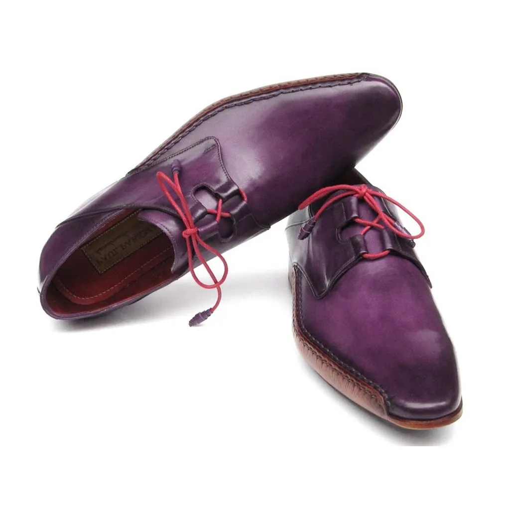 Paul Parkman Men's Ghillie Lacing Side Handsewn Dress Shoes - Purple  (ID#022-PURP)