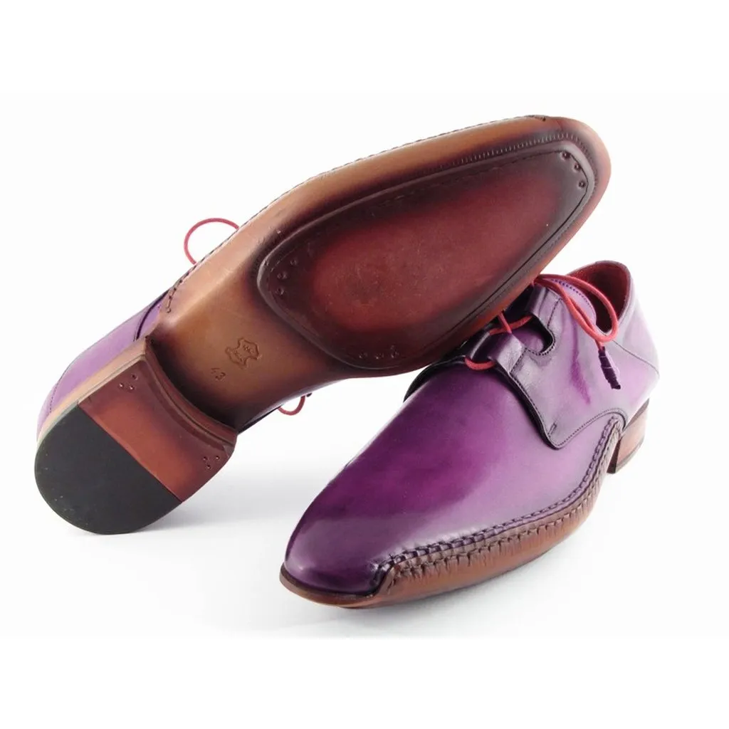 Paul Parkman Men's Ghillie Lacing Side Handsewn Dress Shoes - Purple  (ID#022-PURP)