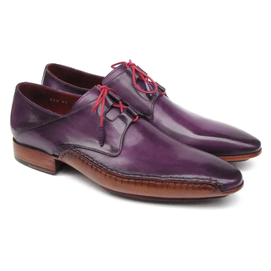 Paul Parkman Men's Ghillie Lacing Side Handsewn Dress Shoes - Purple  (ID#022-PURP)