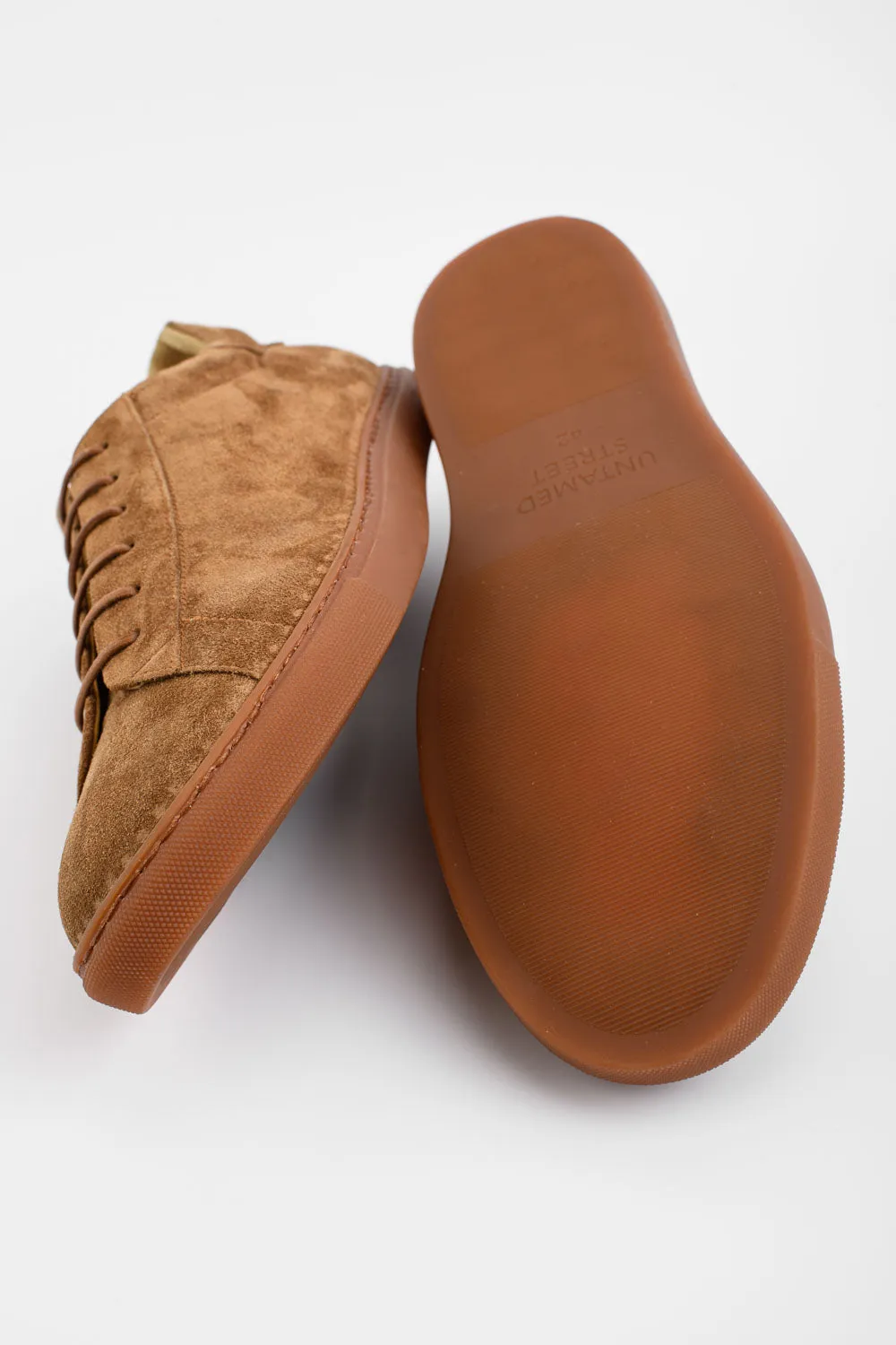 PUTNEY toasted-barley suede sneakers.