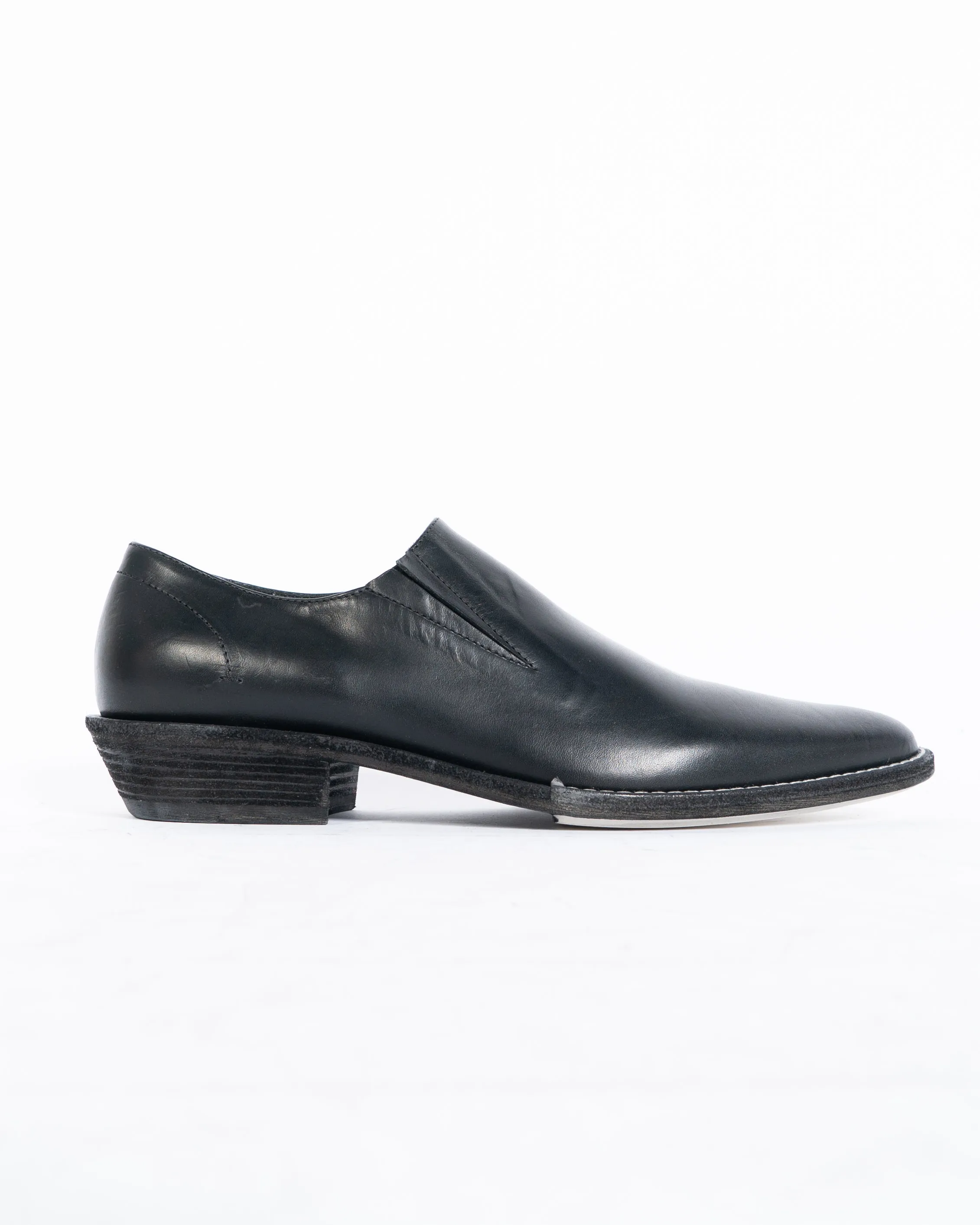 SS20 Classic Black Leather Slip-on Derbies